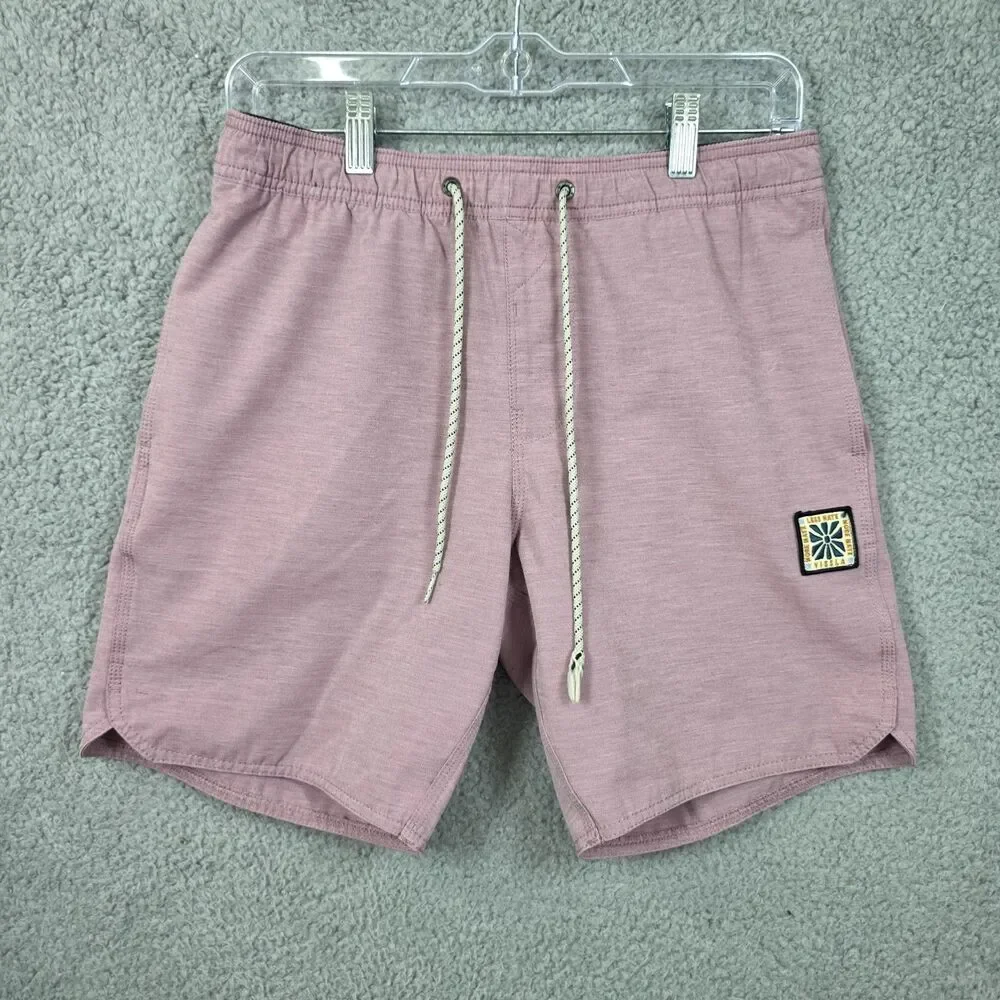 Vissla Seven Seas Board Shorts Mens Small Pink Ecolastics Surf Swim Trunks